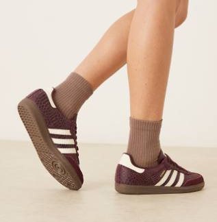 adidas Originals Samba OG trainers in maroon croc print